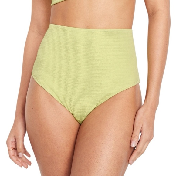 Old Navy High-Waisted French-Cut Puckered Bikini Swim Bottoms Citrine Size 3X - Picture 1 of 11
